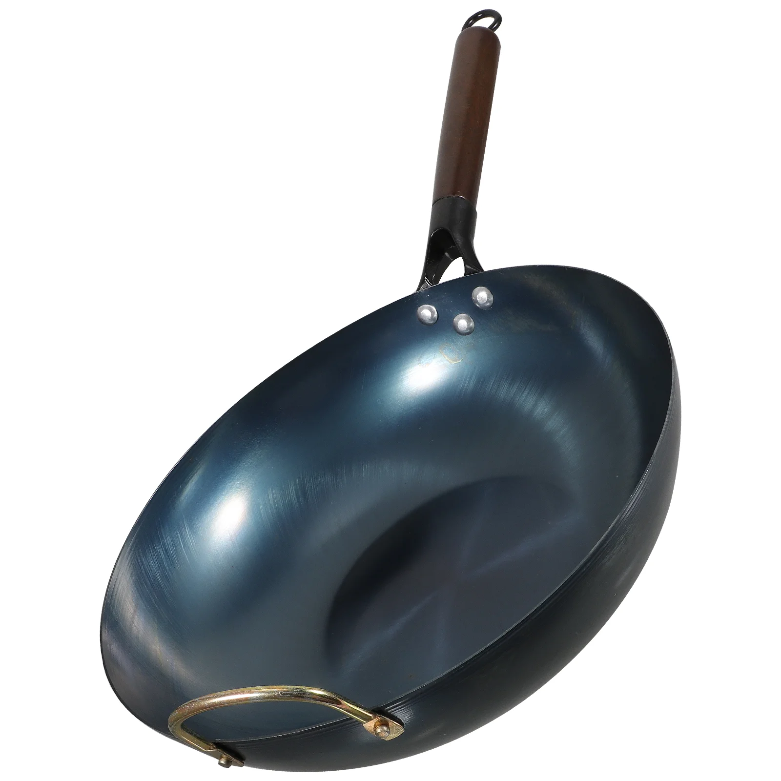 

Cooking Wok Frying Pan Flat Bottom Wok Traditional Wok with Wooden Handle