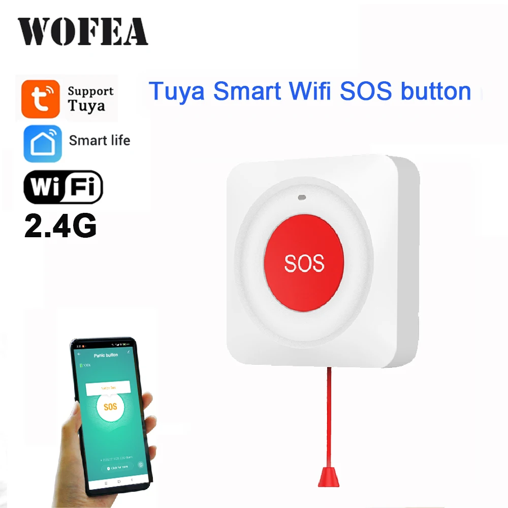 

Tuya Smart WiFi Беспроводная тревожная кнопка SOS WF-WSB099