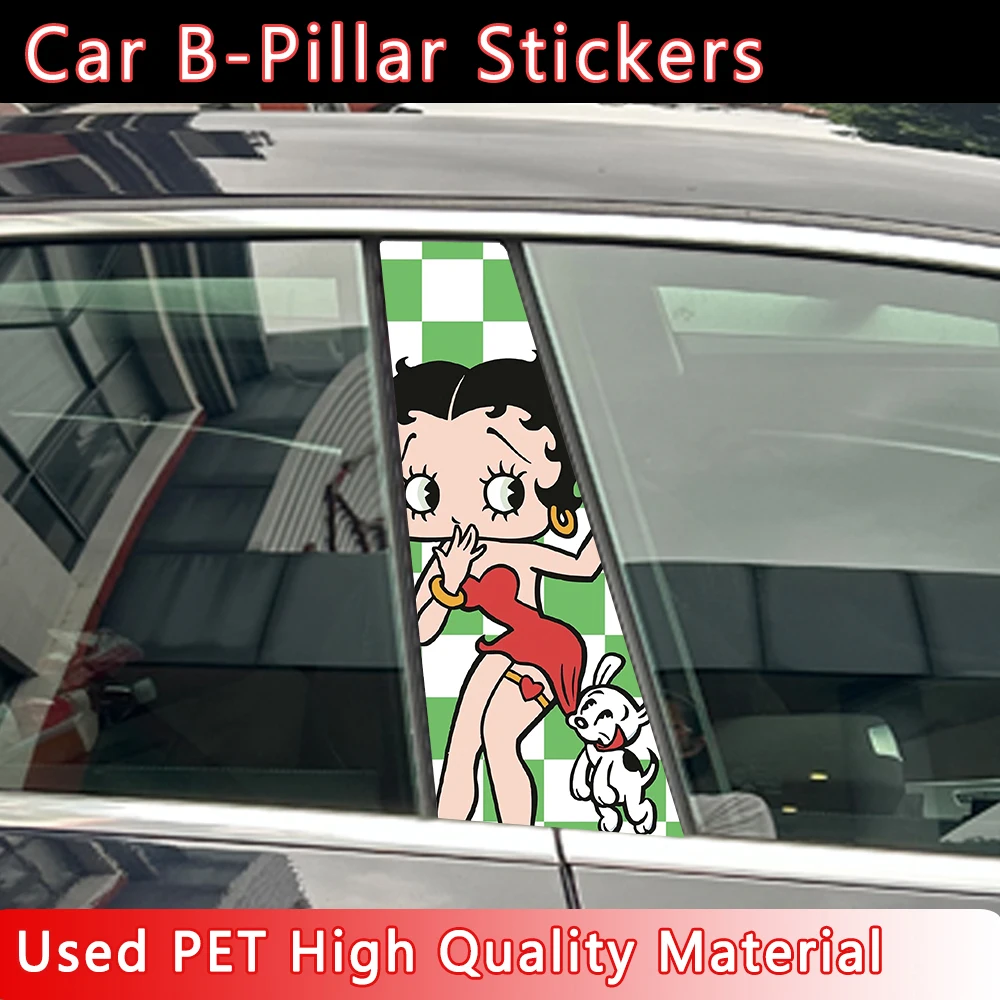 Аниме милая девушка Бетти автомобиль B-стойка наклейки центр автомобиля колонна
