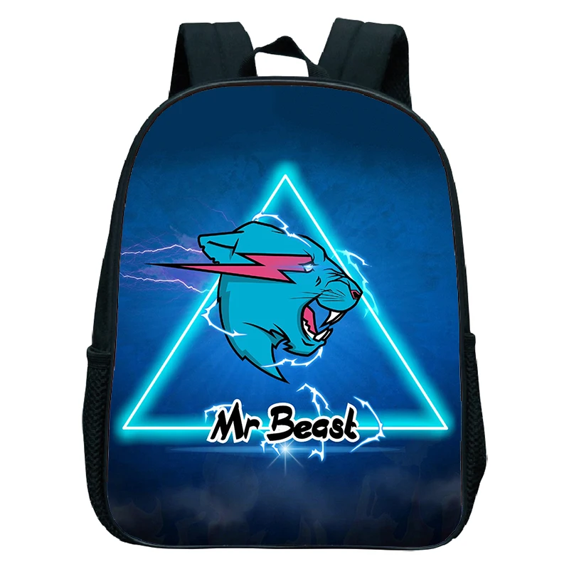 

12 inch Mr Beast Lightning Cat Backpack Kids Kindergarten Bookbags Mochila Children Cartoon School Bags Boys Girls Rucksacks