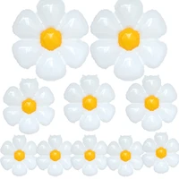 10pcs daisy balloons huge white flower aluminum foil balloons for birthday baby shower wedding daisy party decorations supplies