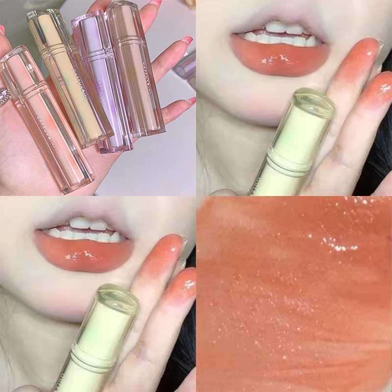 

1PC Waterproof Iced Tea Mirror Lip Glaze Moisturizing Long Lasting Transparent Jelly Liquid Lipstick Beauty Makeup Lip Cosmetic