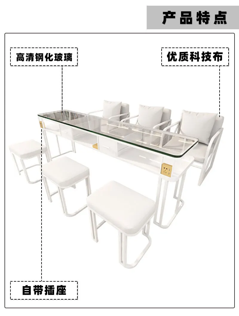 Простая стеклянная настольная Профессиональная Мебель для маникюра салонная