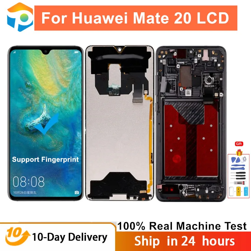Enlarge 100% Test AAA Original 6.53'' Display For Huawei Mate 20 LCD With Frame Touch Screen Digitizer Assembly Mate20 Replacement Parts