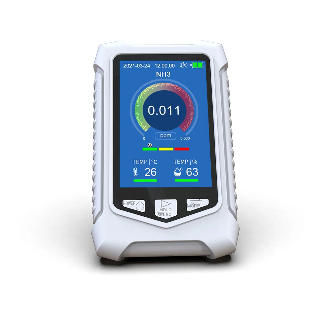 Portable Desktop Gas Detector Monitor Detector Measuring NH3 Air Quality Monitor sensor Temperature Humidity Meter NH3 Sensor