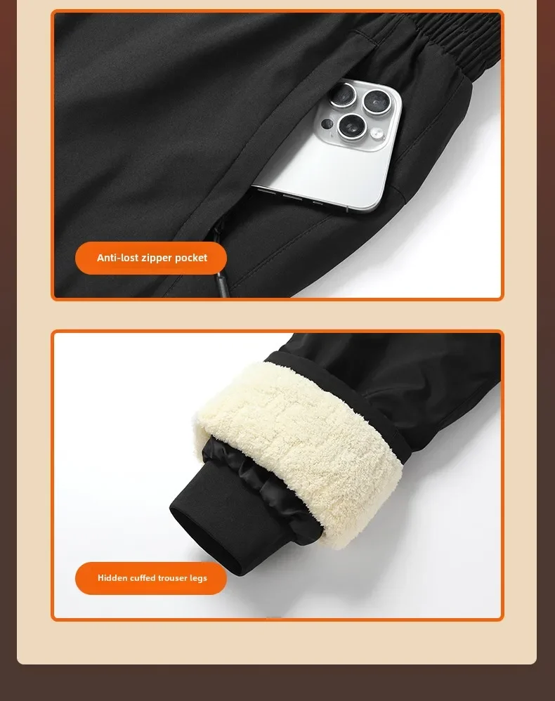 Мужские хлопковые теплые брюки осенне-зимние новые однотонные простые