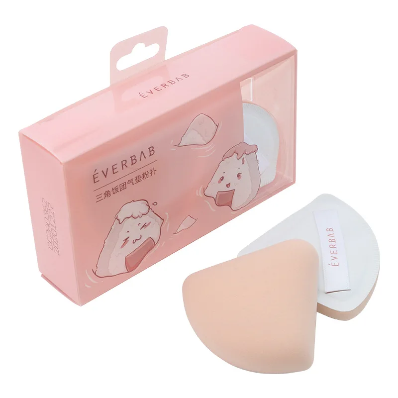 Sdattor 2pcs/Set Everbab Marshmallow Triangular Air Cushion Puff BB Cream Setting Sponge Puff Soft Dry Wet Use Makeup Tool Kit W