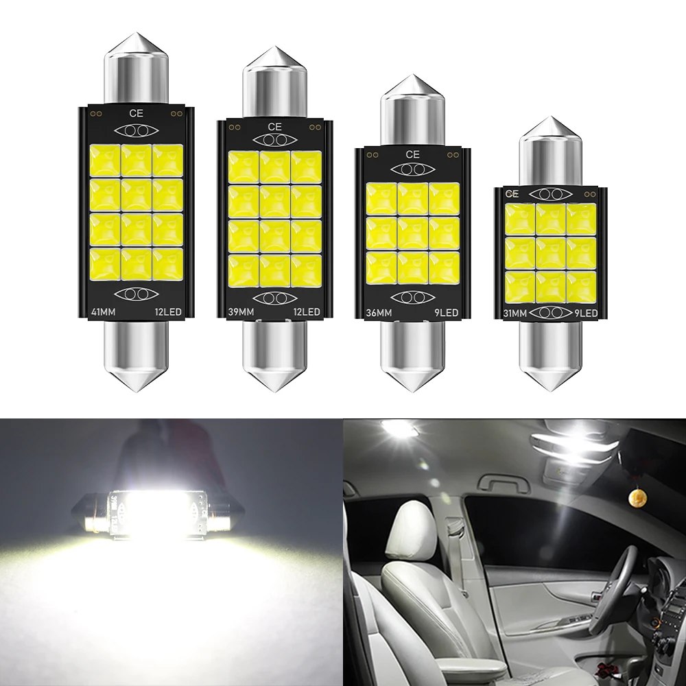 

1pcs 3030 Festoon C5W Led Bulbs 31mm 36mm 39mm 41mm Canbus Auto Interior License Plate Light Dome Lamp Reading Lights 12V White