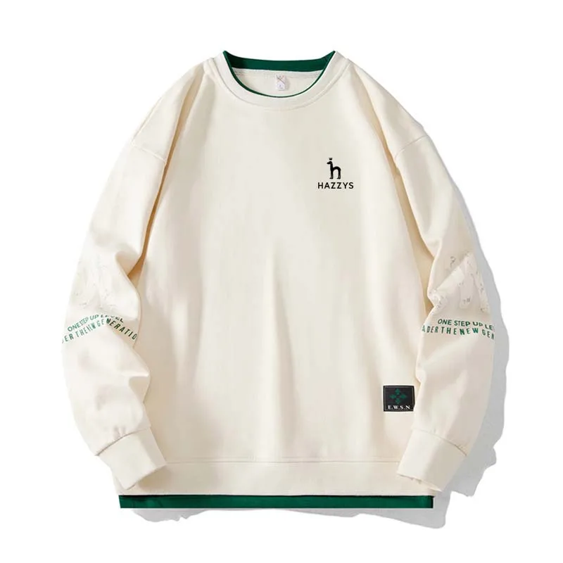 

Men's HAZZYS Golf Wear Hoodies Clothing Hip Hop Spring Autumn Loose Pullover Streetwear O-Neck Casual Men Sweatshirt