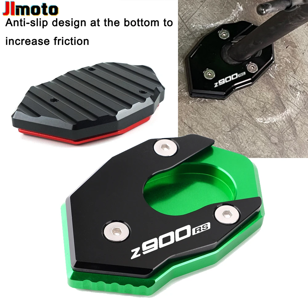 

With Logo For KAWASAKI Z900rs Z 900 RS 2010-2020 Z900RS Motorcycle Kickstand Foot Side Stand Extension Pad Support Plate Enlarge