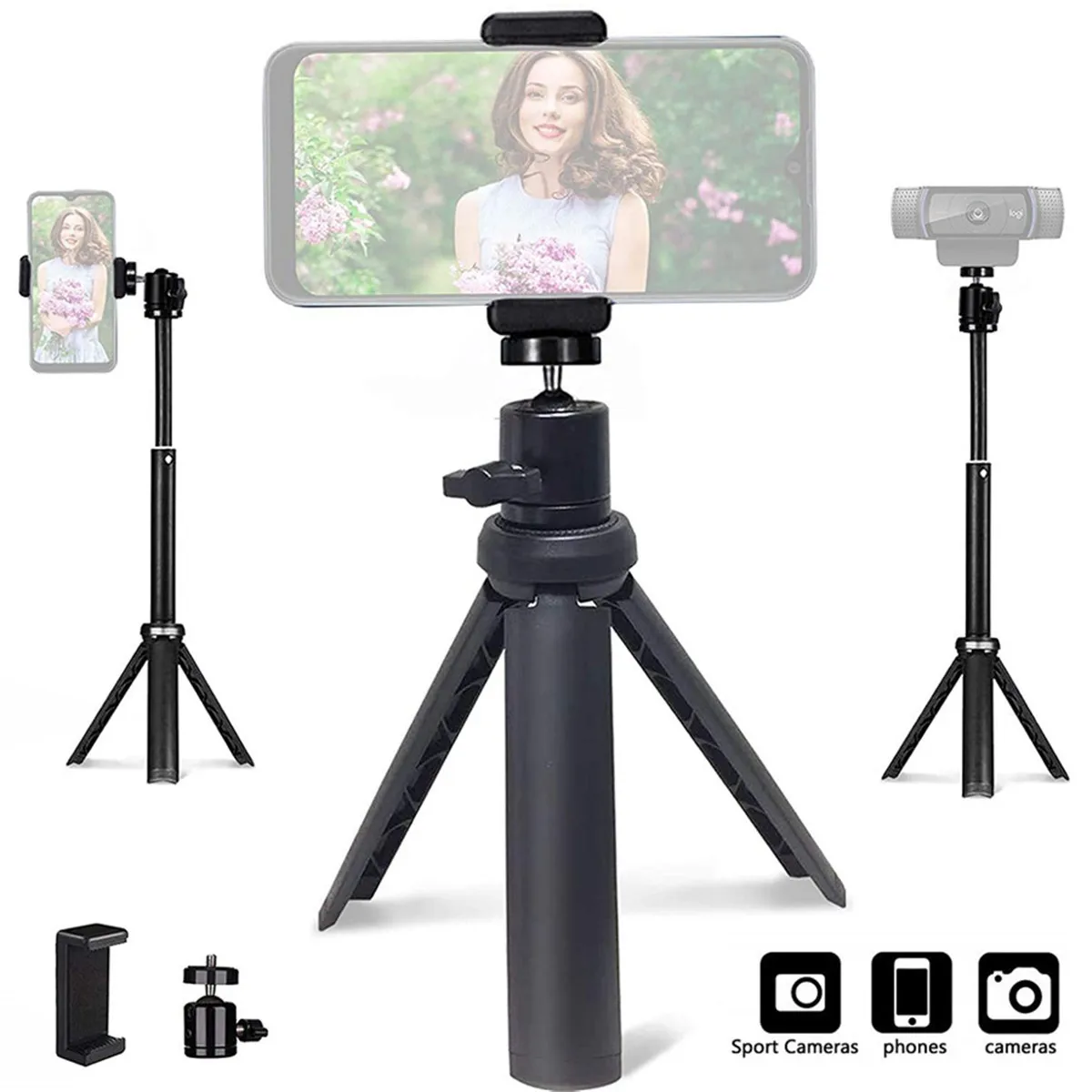 

Extendable Stand Lightweight Mini Tripod for Camera Phone Webcam live streaming