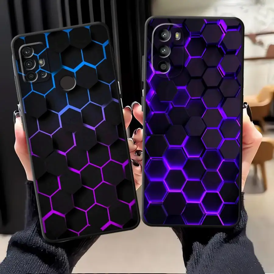 Фото Чехол для телефона с дизайном «соты» для Motorola Moto G51 G73 Edge 20 Pro 30 Lite G71 G22 Edge40 G52 G53 G30 G50 G60s G32 №2