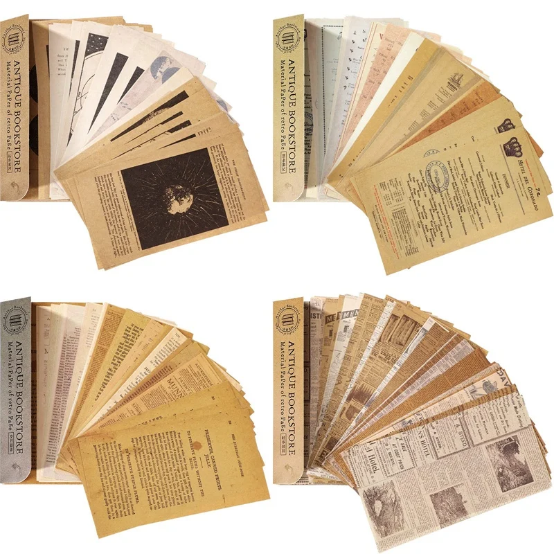 

240 Pieces Vintage Scrapbook Paper Vintage Journaling Scrapbooking Material Paper Letter Decorative for Art Craft