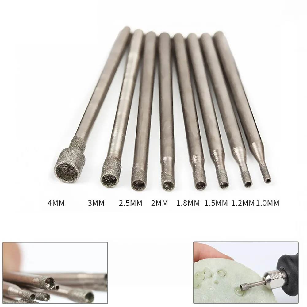 

10 Pcs 1-4mm Rotary Diamond Burr Core Drill Bit Engraving 2.35mm For Glass Tile For Drilling Tools Accessories