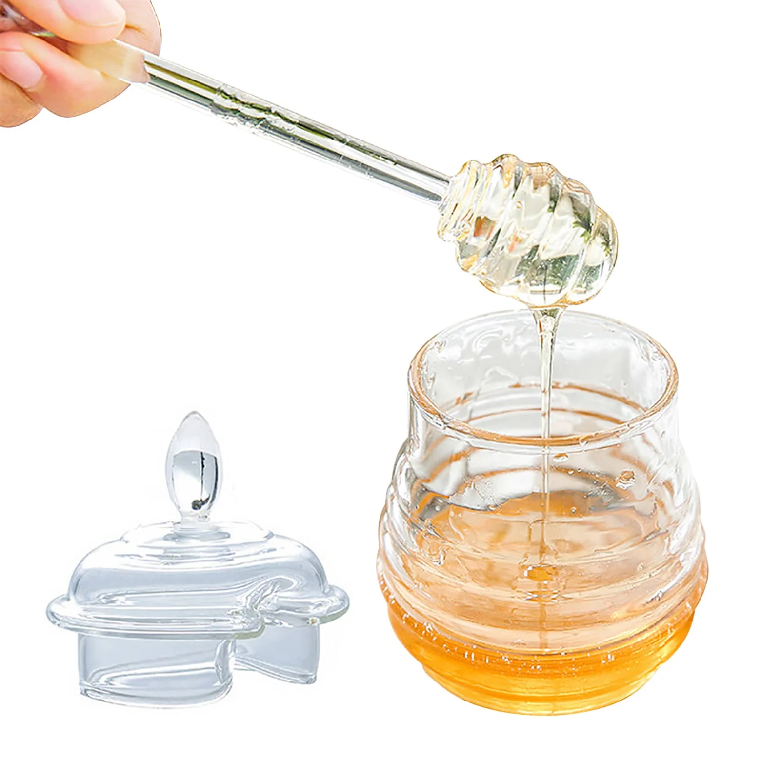 

Стеклянный Горшок для меда, горшок для меда, сироп, Диспенсер, набор для меда с крышкой для детской комнаты