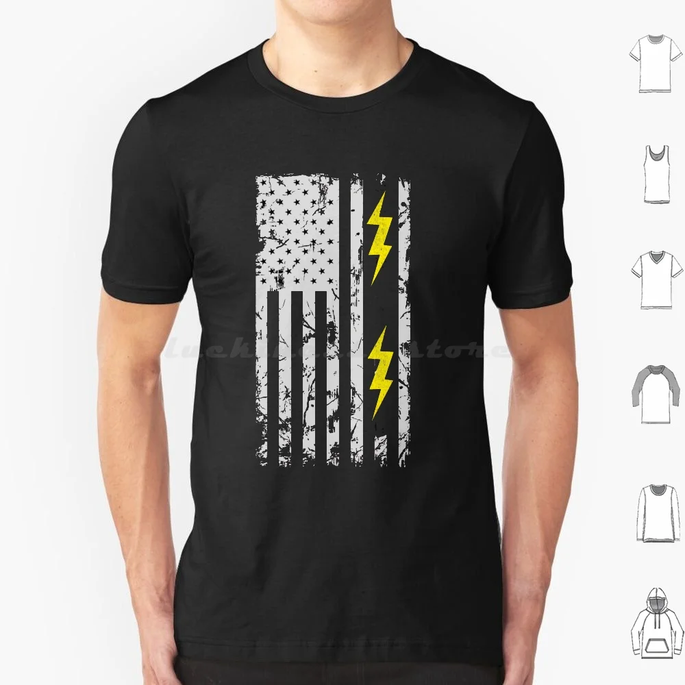 

Патриотическая рубашка электрика с американским флагом США-футболки электрика большого размера 100% Хлопок Забавный электрик