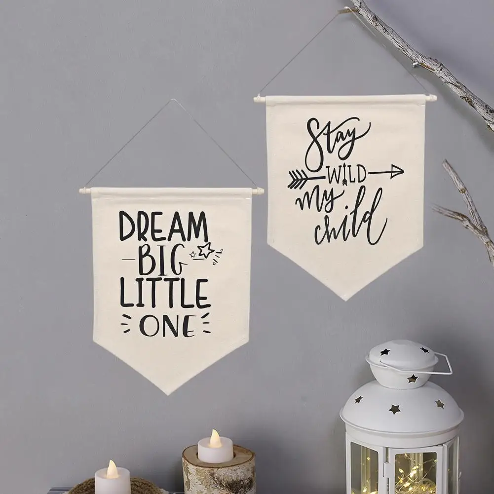 

Canvas Decorative Pendant Nice Stitching Decorate Hanging Canvas Banner Creative Wall Art Painting Ornament for Kindergarten