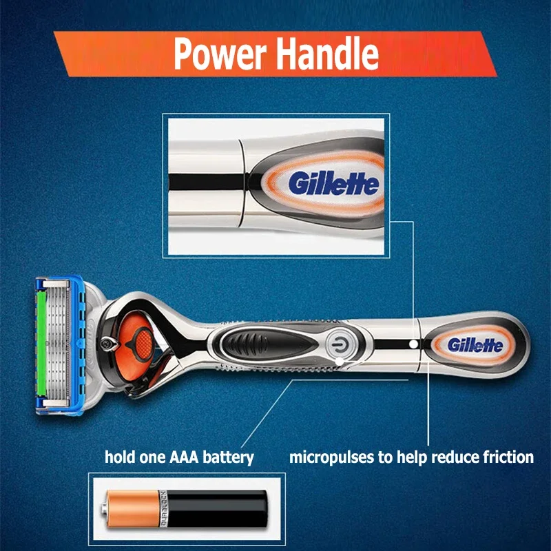 Фото Gillette Fusion 5 Proglide Power Razor Ручная бритва Flexball для бороды Precision Clean Safety Прямой станок для бритья для мужчин №3