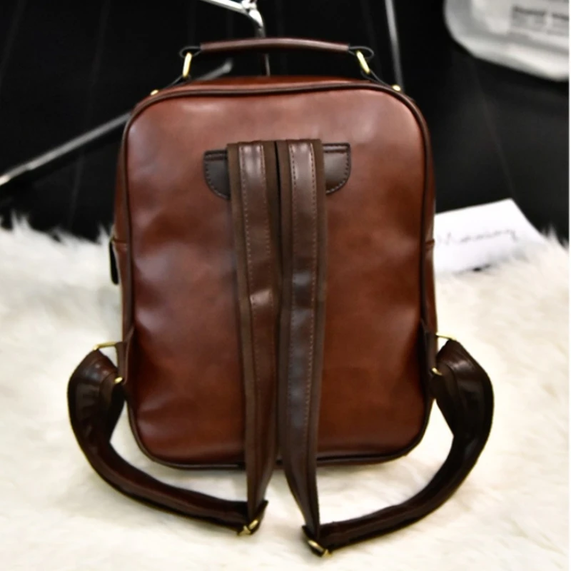 Fashion Backpack Vintage Women's Handbag PU Trend Single Shoulder Bag Student Backpack Short Trip Travel Backpacks сумка женская