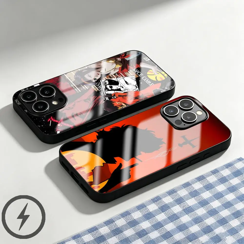 Фото Чехол для телефона Cowboy Bebop для iPhone 17 16 15 14 13 12 11 X XR XS 8 Plus Mini Pro Max, стеклянный магнитный чехол №1
