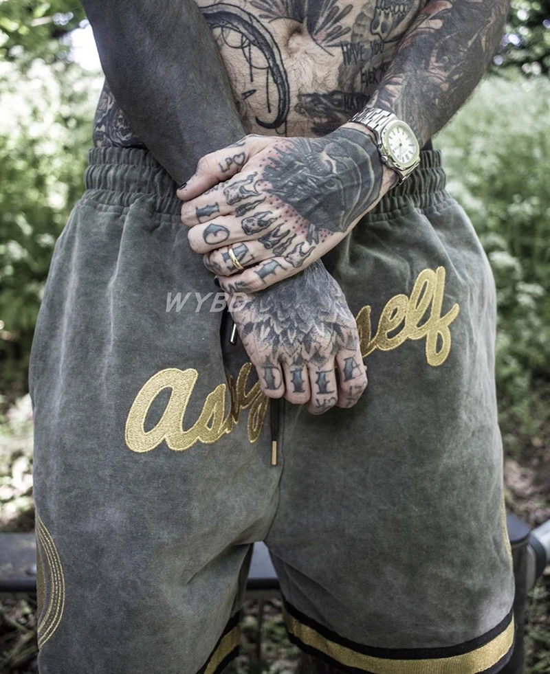 Шорты Askyurself мужские/женские с золотистой нитью старые ретро-шорты мытым цветком