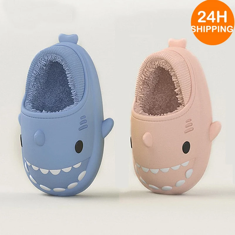 

Kids Slippers Winter Girls Boys Children Cute Shark Shape Eva Non Slip Soft Sole Slides Baby Carton Indoor Home Shoes For Kids