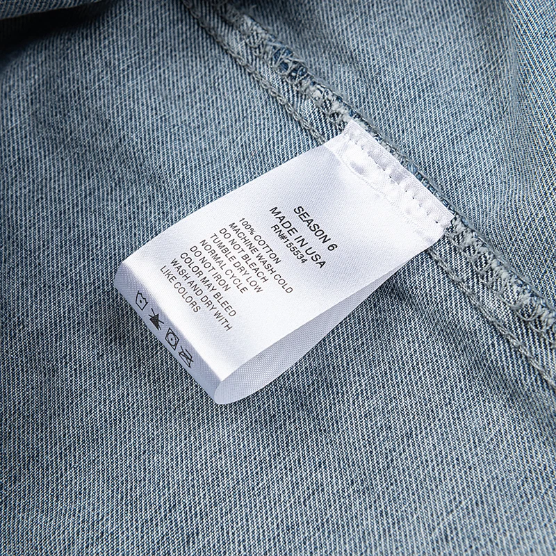 High Street Trend однотонный KANYE WEST Armor Denim Top Высококачественная мужская и женская модная