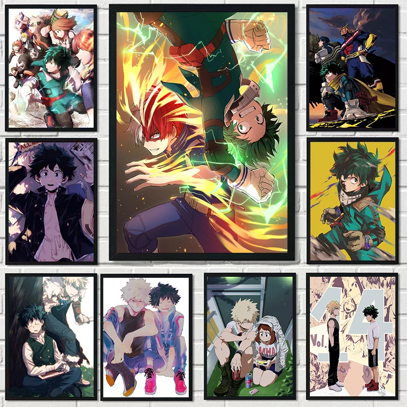 

Японское аниме Моя геройская Академия мидория изюку, холст, живопись, плакаты и принты, настенные картины для гостиной, домашний декор