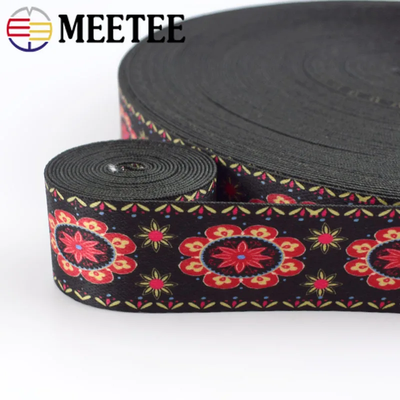 

Meetee 10/21M 38mm High-quality Nylon Polyester Webbing Jacquard Lace Ribbon for Bags Strap DIY Garment Decoration Sew Material