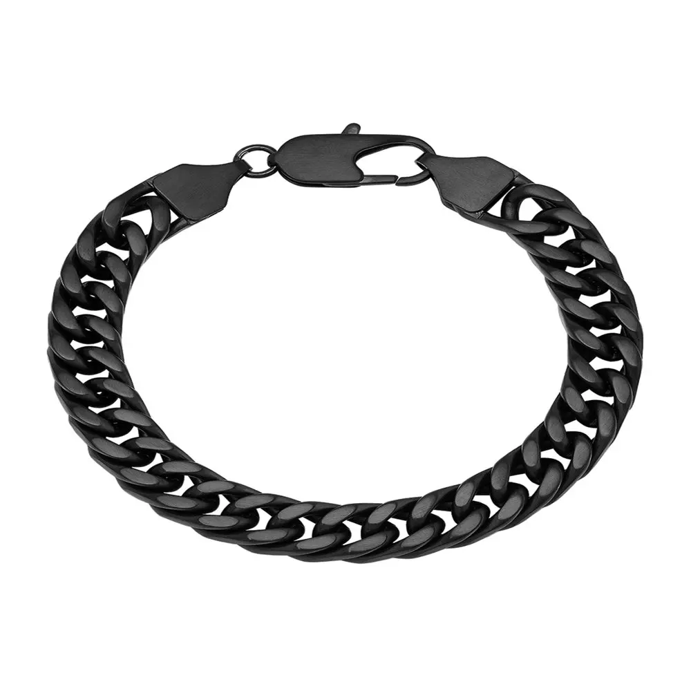 

Men`s Black Stainless Steel Curb Link Chain Bracelet