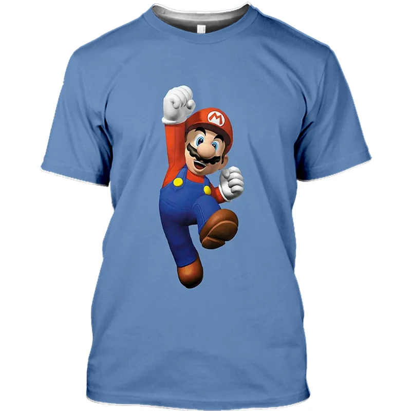 

Classic Cartoon Mαrio Sonic Sport 3D T-shirt Harajuku Style Game Mario Bros Kids Clothes Cute Boys Size Oversized Dinosaur Top