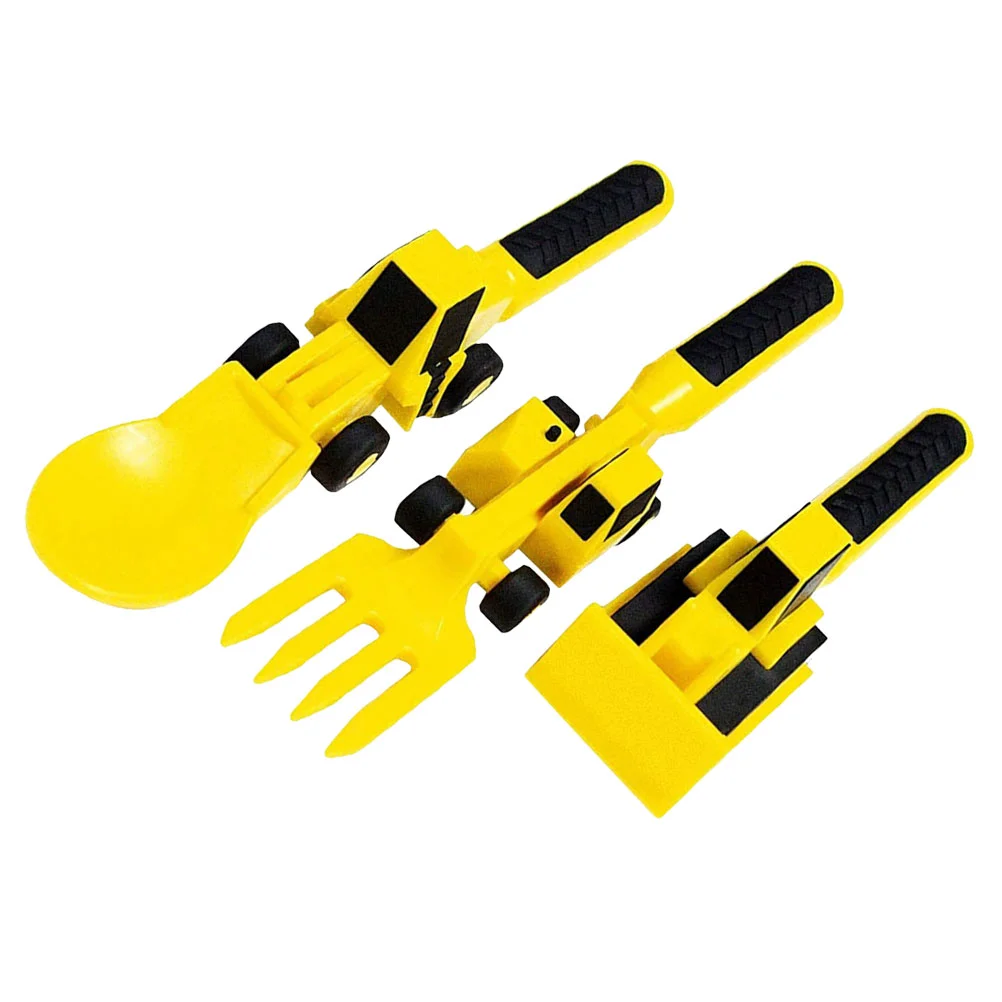 

Car Tableware Fork Kids Kids Dishes Dinnerware Sets Bulldozer Kids Spoon Food Grade Pp Utensils Kit Child Forky Kit