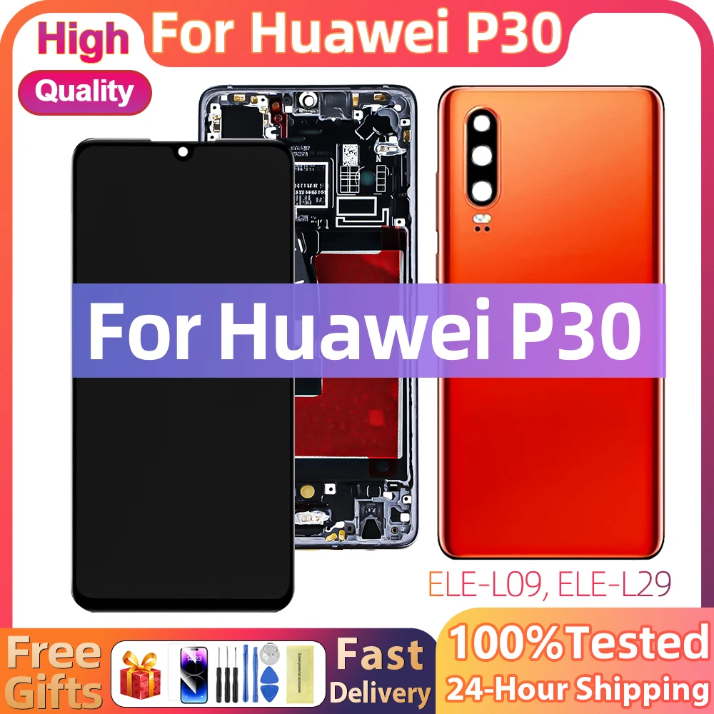 BACK VETRO POSTERIORE Adatto Per HUAWEI P30 ELE-L09 L29 - Foto 5
