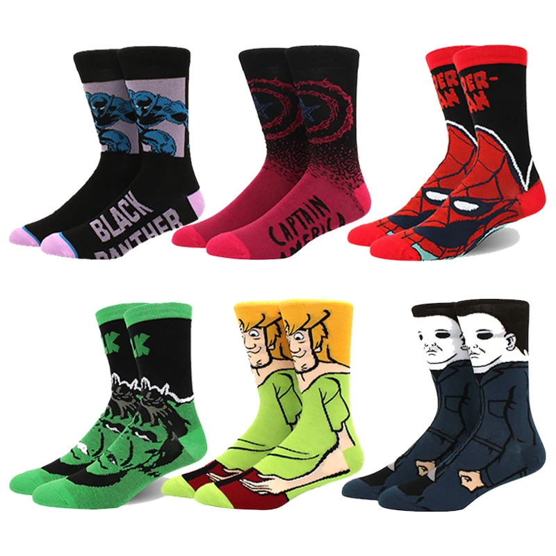 6 Pairs New High Quality Combed Cotton Men Socks Women Happy Fashion Novelty Skateboard Crew Casual Funny Socks for Men