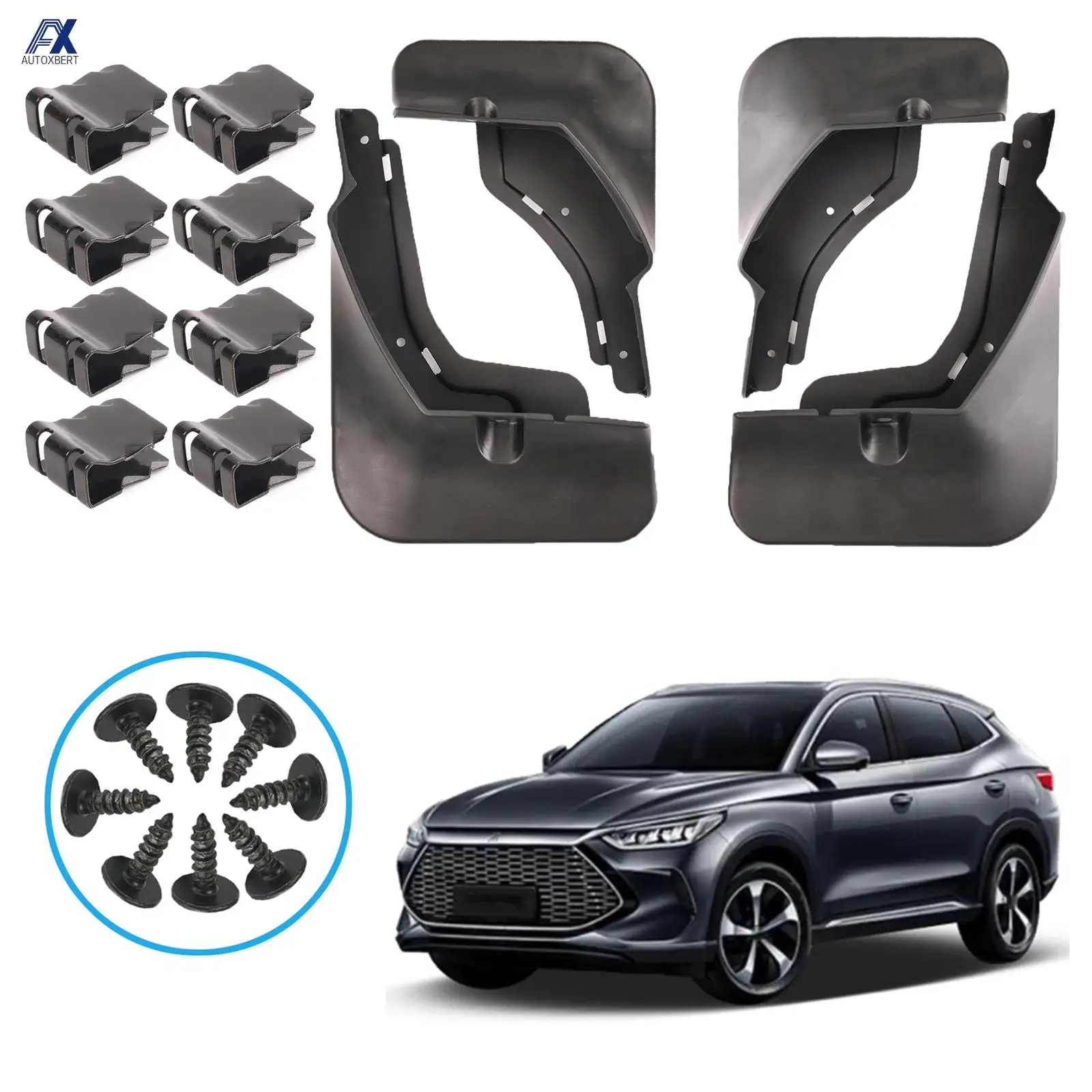 

4X брызговики для BYD SONG PLUS DMI EV 2020-2022, передние, задние, левые, правые, черные пластиковые брызговики, брызговики на крыло