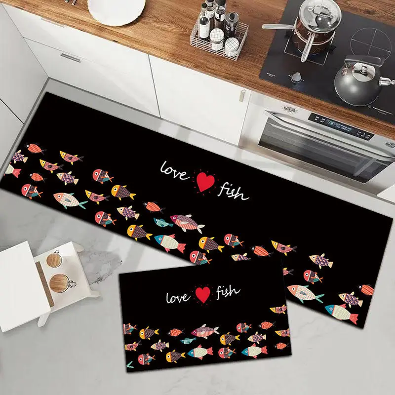 

Мультяшный кухонный Коврик для пола, длинный Противоскользящий коврик для туалета, входной коврик для ванной, Впитывающий Коврик для спаль...