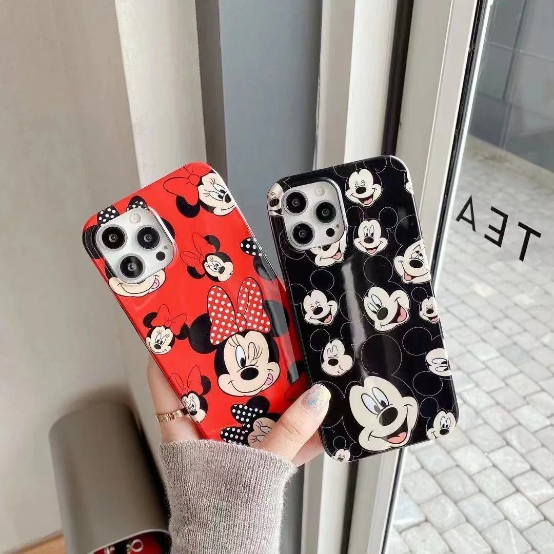 

Disney Mickey Minnie Phone Cases For iPhone12 11 Pro Max Mini XR XS MAX 8 X 7 2022 Anti-fall Soft Back Covers Cartoon Shell