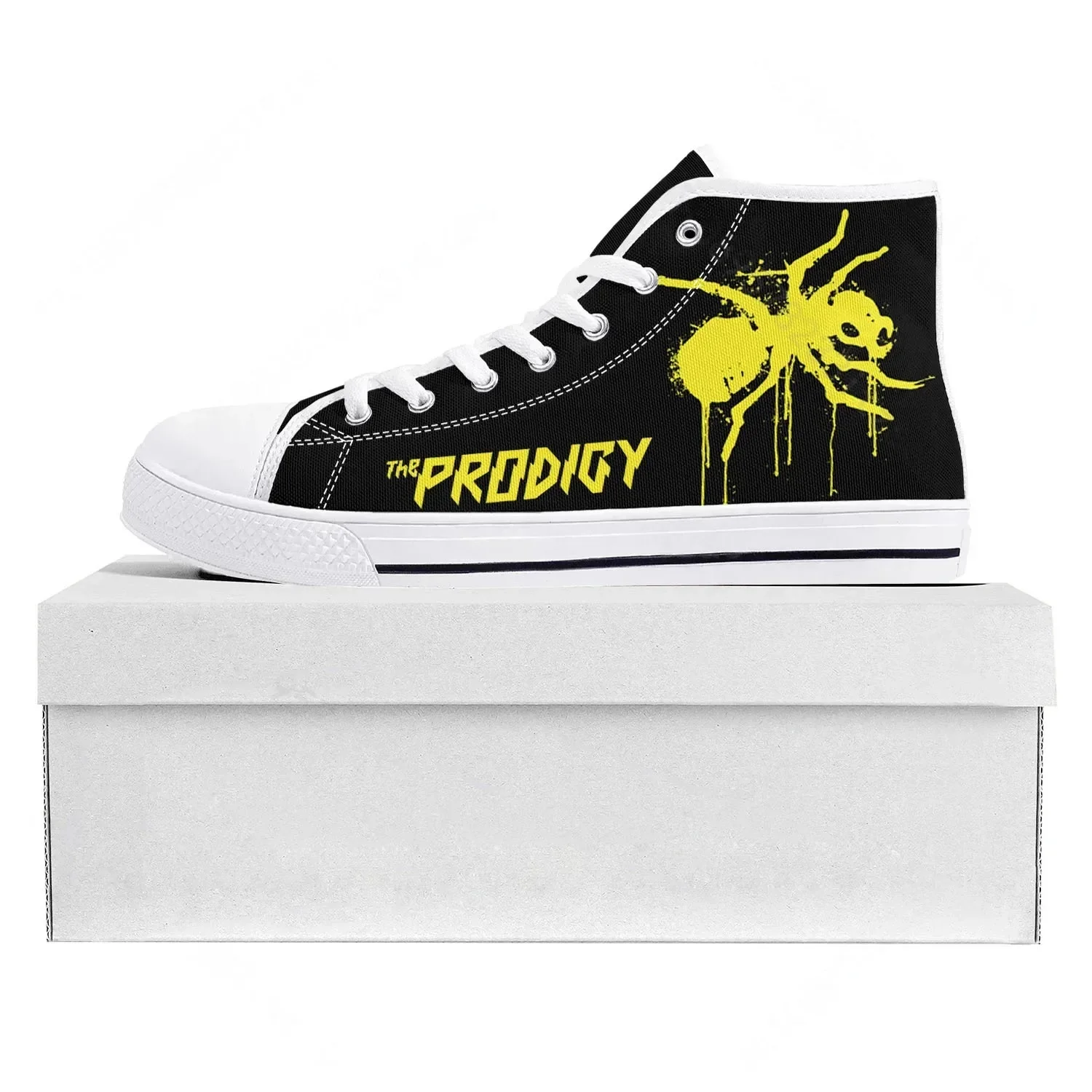 Фото Кроссовки The Prodigy Rock Band Punk High Top высокого качества для мужчин, женщин и подростков, повседневные кеды из канваса, обувь для пар, индивидуальный дизайн №1