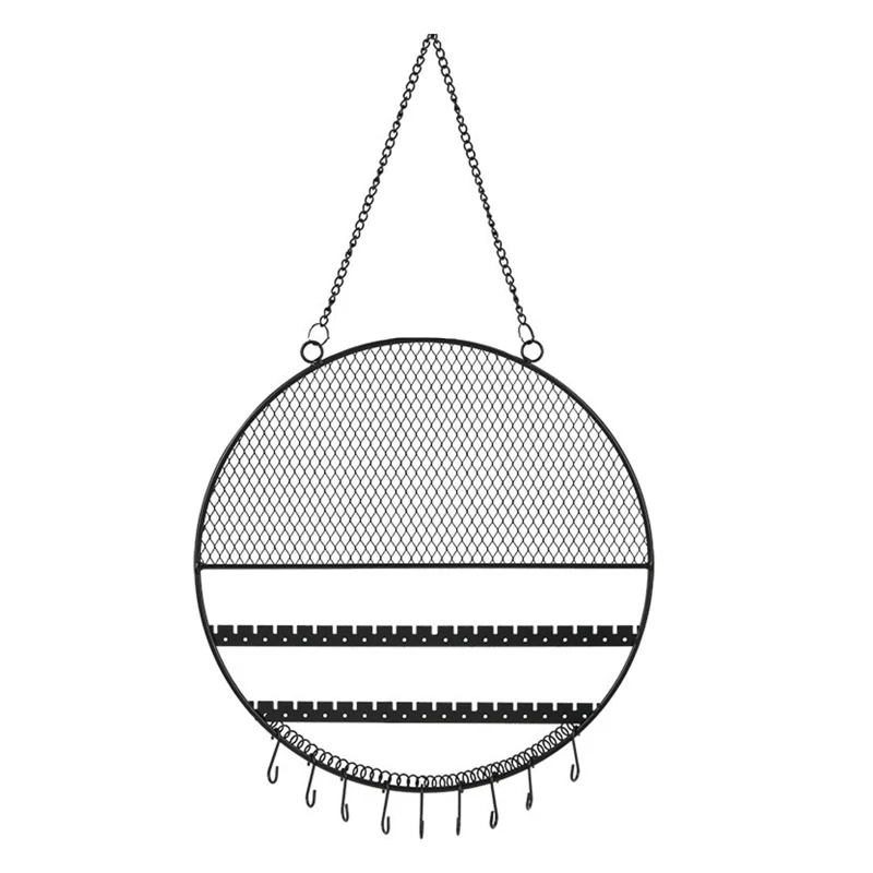 

Earring Organizer Wall Mount Holder for Necklace Bracelet Earring Jewelry Storage Rack Display Decoration with Hooks
