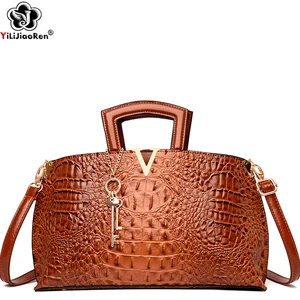 fashion crocodile pattern handbags womens designer high quality luxury leather shoulder crossbody bags large hand bag for ladies free global shipping