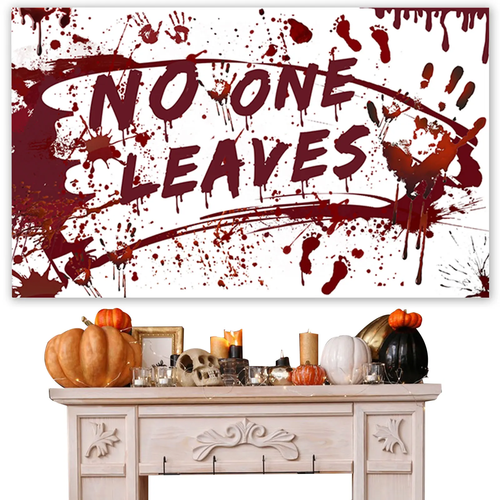 

Кровавый фон Хэллоуин украшения для помещения декорации NoLeaves кровь ручные принты для помещений и улицы кровавая Вечеринка баннер для дома