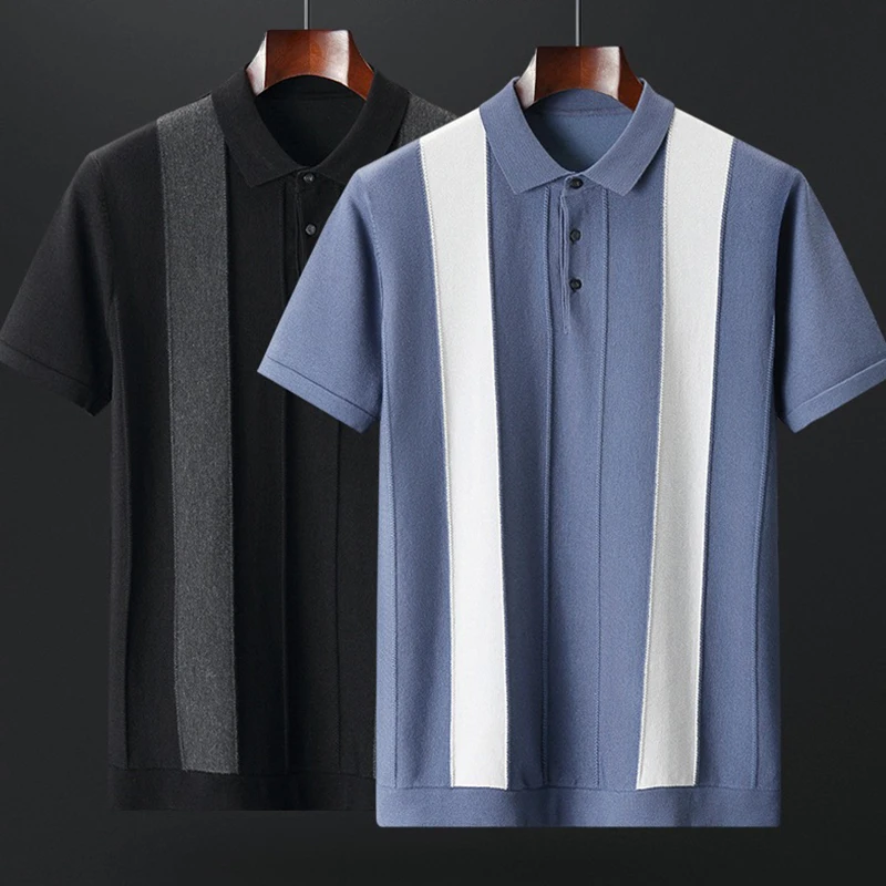 Летняя вязаная модная мужская футболка с винтажным рисунком в стиле пэчворк