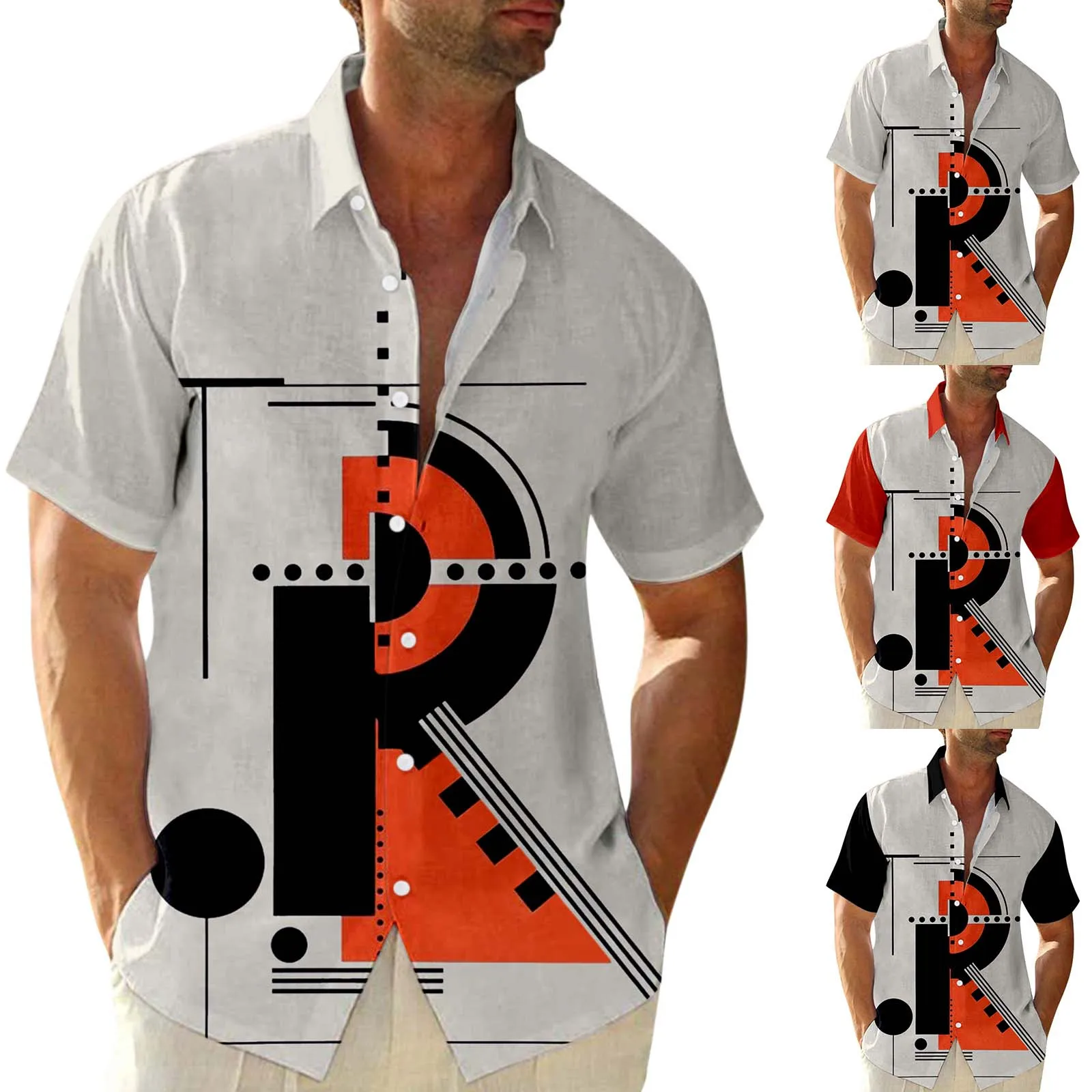 

Shirts Pack for Men Dress Shirt Button Male Summer Casual Print Plus Size Shirt Short Sleeve Turn Down Yoga Tops Men Gold Shirts