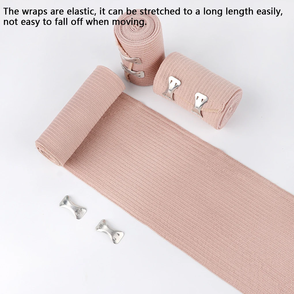 

8 Pieces Elastic Bandage Compression Wraps with Clip Portable 450x7 5cm