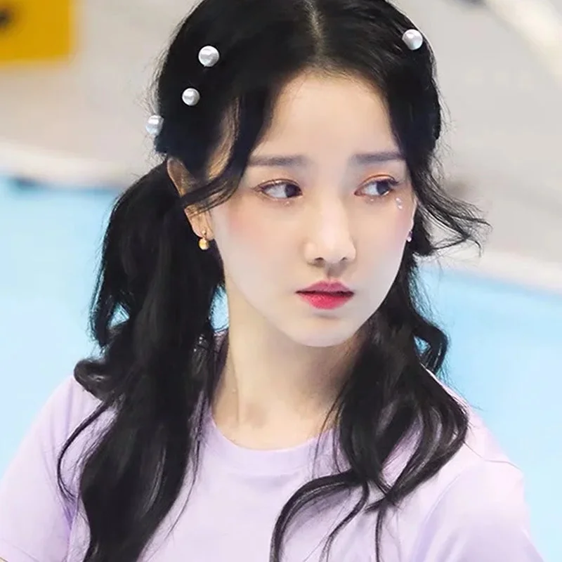 XIKH игривая Милая жемчужная Пряжка для волос вязаные мини аксессуары женские