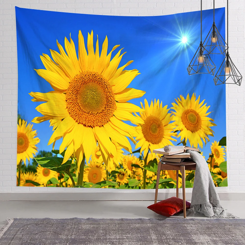 

Sunflower Landscape Wall Hanging Tapestry Background Decoration Cloth Dormitory Bedroom Living Room Decorative Blanket