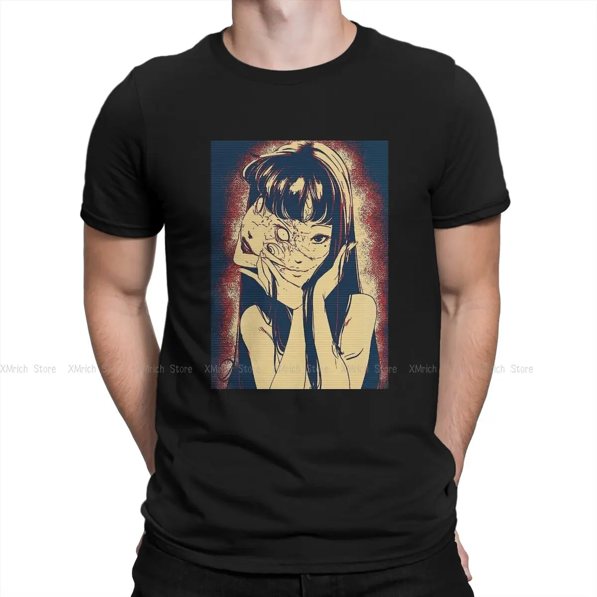 

Men T-Shirt Tomie Girl Novelty Cotton Tees Short Sleeve Uzumaki Japanese Horror Anime Manga T Shirt O Neck Clothing Summer
