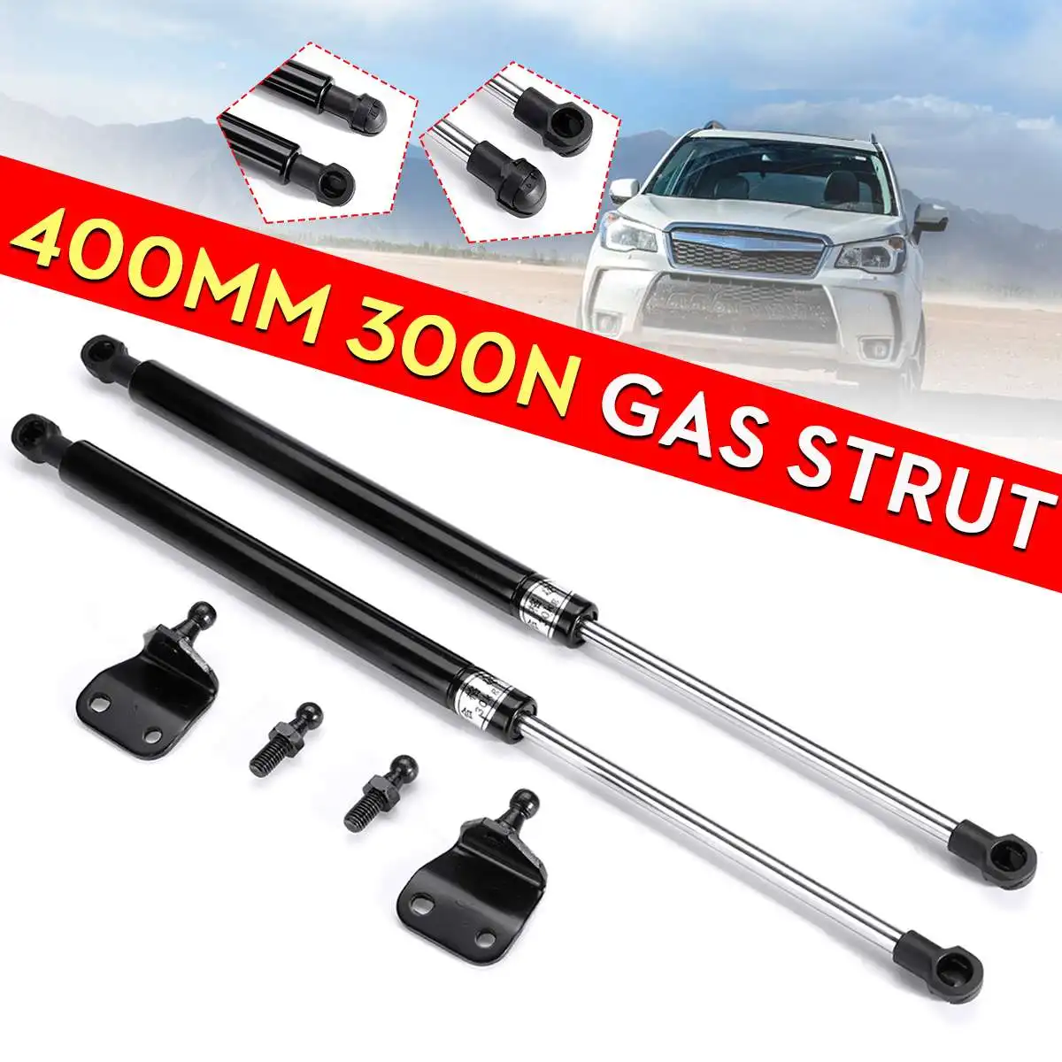 

2X Universal 400mm 300N Car Front Hood Cover Struts Rear Trunk Tailgate Boot Shock Lift Strut Support Bar Gas Spring