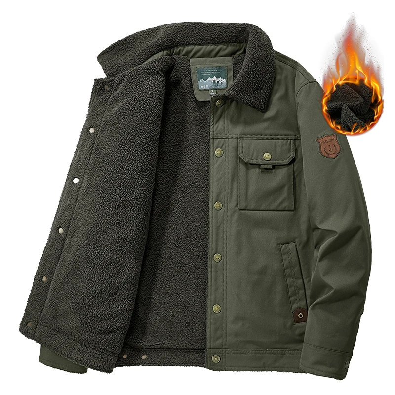 

Мужская теплая куртка в стиле милитари, ветрозащитная уличная куртка с флисовой подкладкой, утепленные пальто с меховым воротником, теплая верхняя одежда, зима 2023