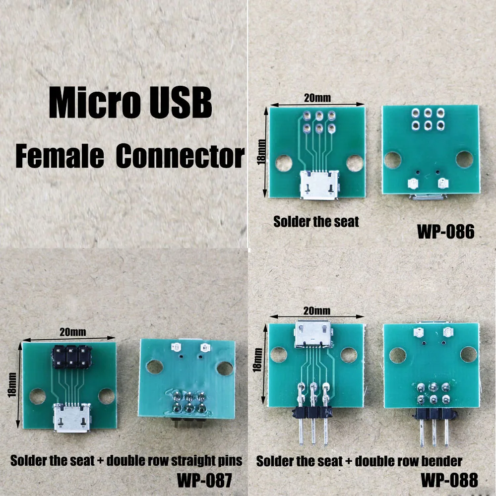 

1pcs Micro USB With PCB Board Female Connector Bender Pin Straight Needle For Android Samsung Huawei Xiaomi And Other Interface